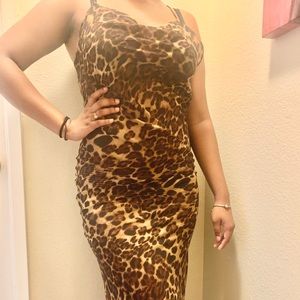 Super elegant cheetah print ankle length dress!